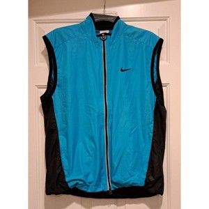 Nike Men's Blue Full Zip Vest with Mesh Back & Adjustable Waist Blue Size Large